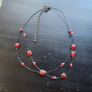 Red and Black Beaded Necklace
